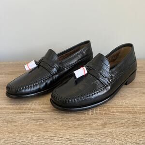 Florsheim Pisa Tassel Moc Toe Leather Loafer Slip On Dress Shoe 7.5 D NIB Black